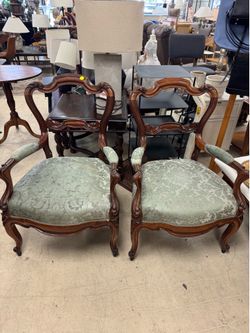 Set of 2 Antique Victorian  Rosewood Style accent chairs