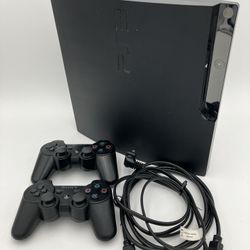 Sony Playstation 3 Slim 250GB CECH-2101B with two Controllers And Cables