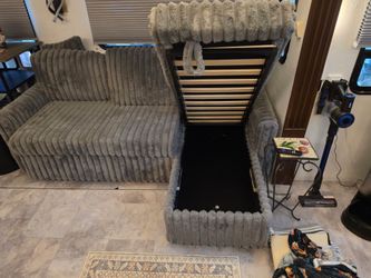 Couch with storage and pull out bed