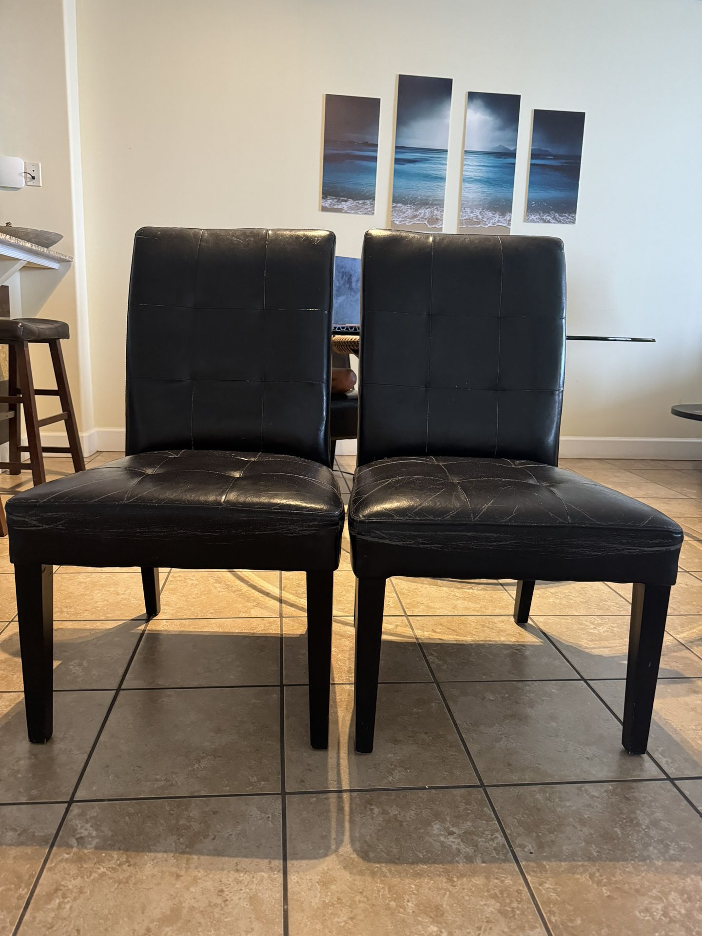 6 Brown Leathers Chairs 