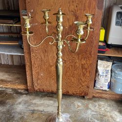 Candelabra Brass 48” Four Candle Holders 