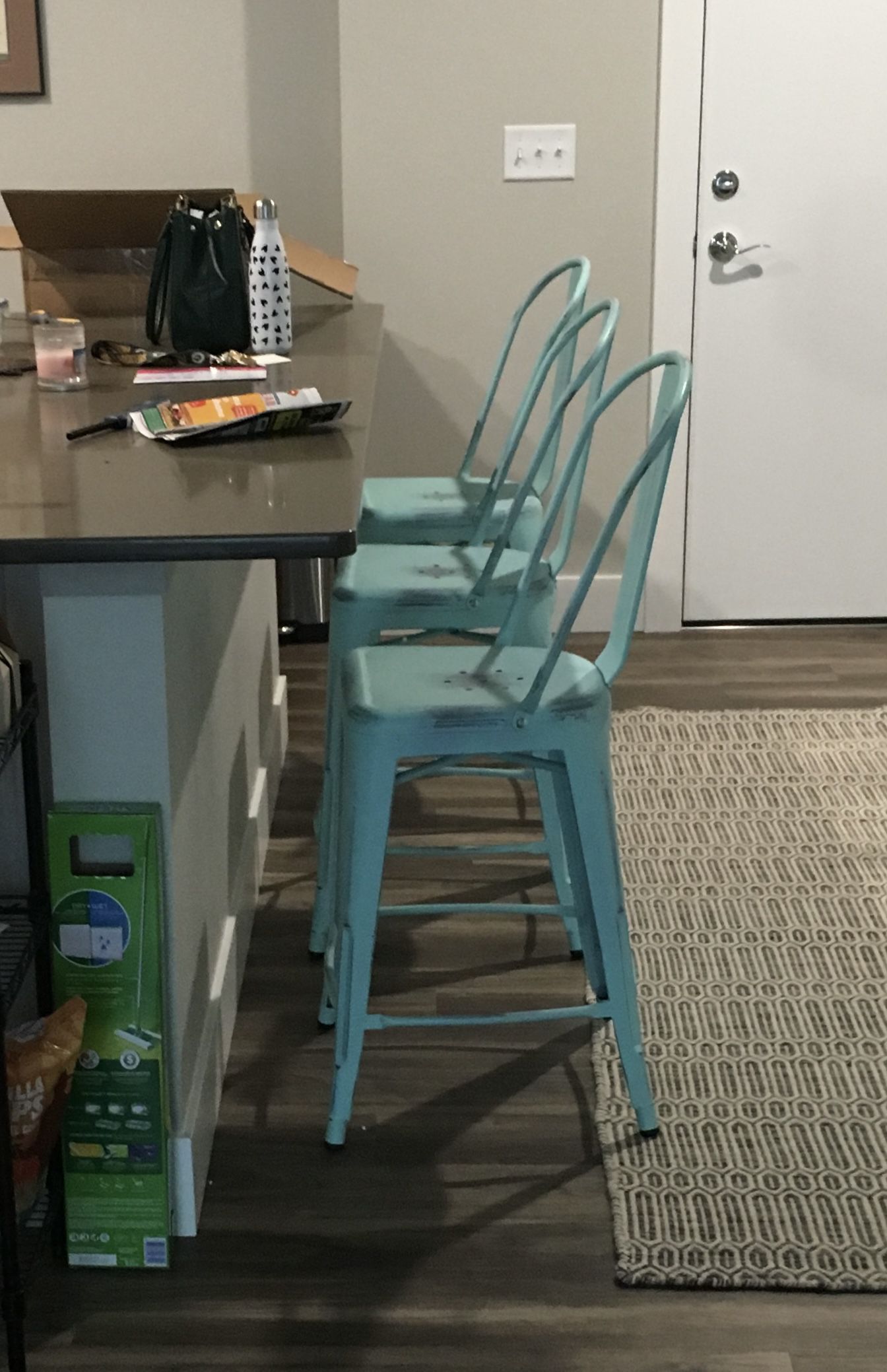 Target Distressed Teal Counter Height Stools