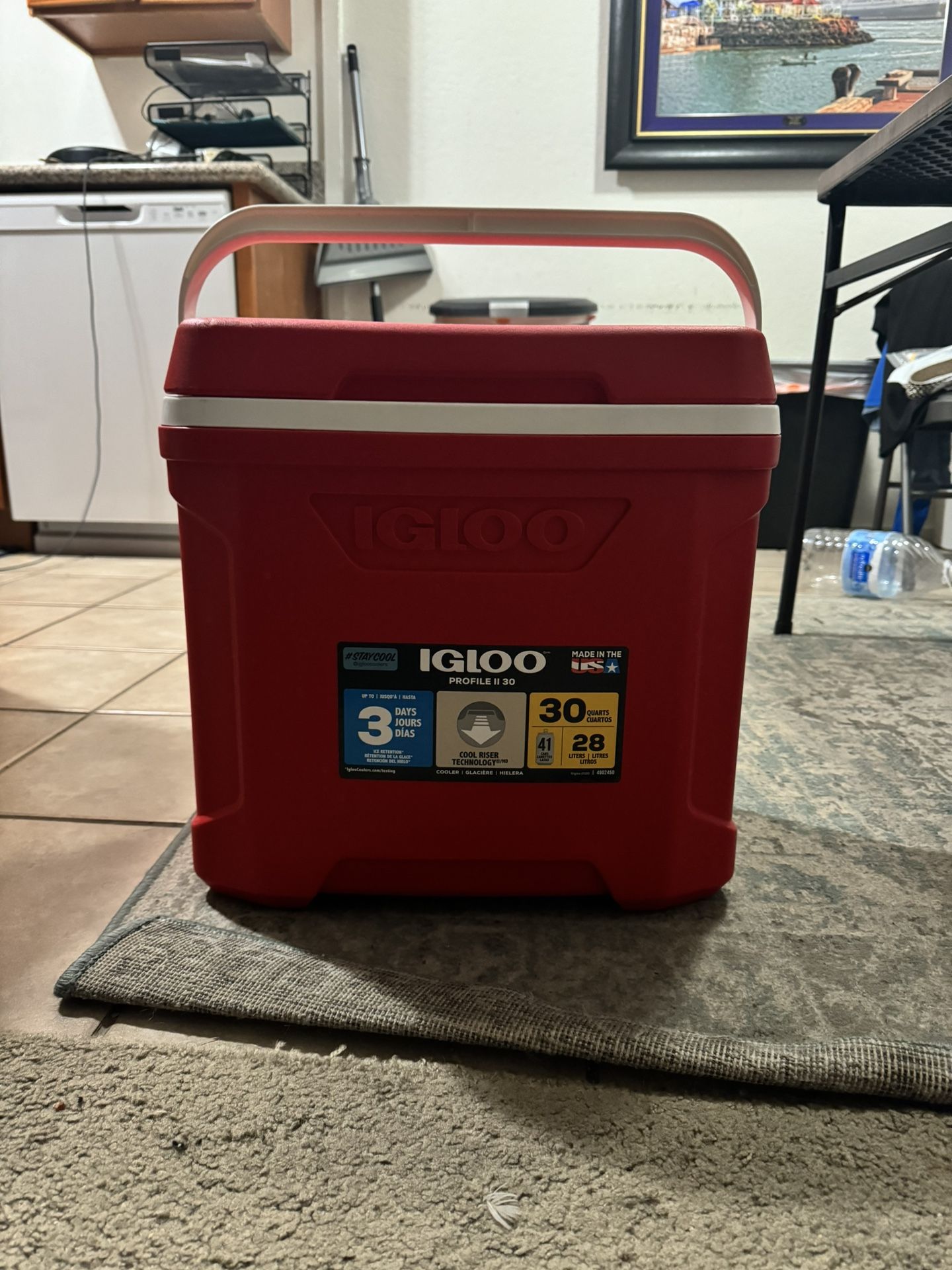 Red Igloo 41 Can Cooler With Handle