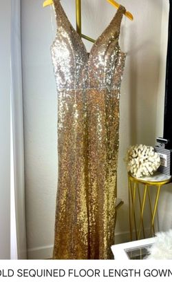 Silver and gold long dress sequin