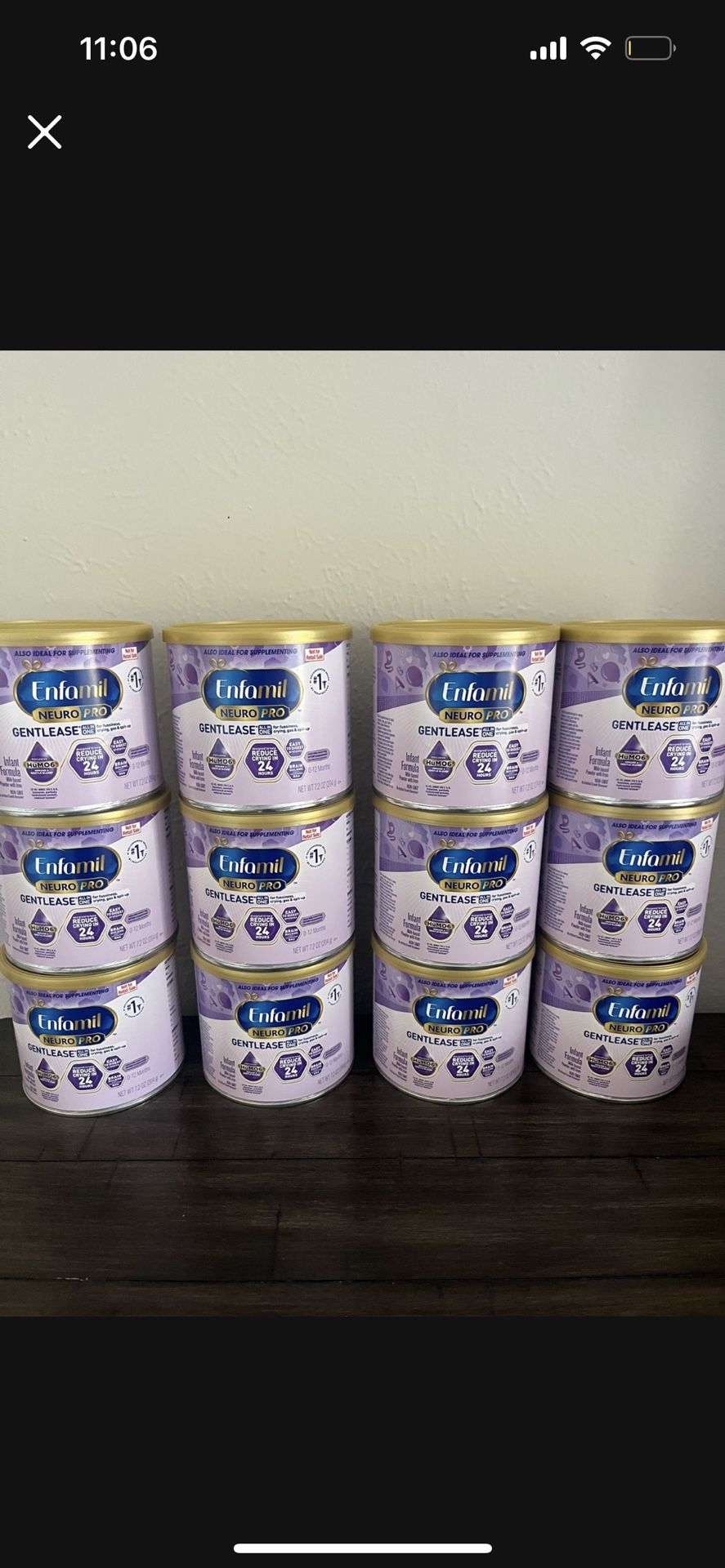 Enfamil Neuropro Gentlease Purple Cans 7.2oz Size