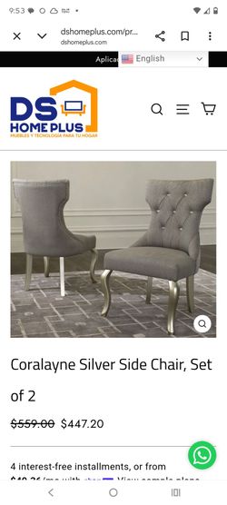 Set of 2 grey Ashley furniture D650-03