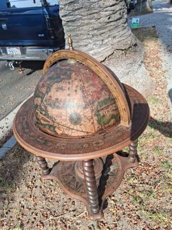 Vintage-style floor-standing globe