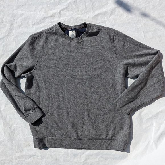 Denver Hayes Tall Grey Cotton Blend Modern Fit Crew Neck Mens