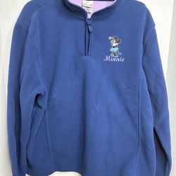 Disney Store Women’s XL Fleece Pullover Sweater 1/4 Zip