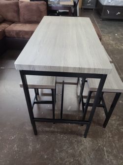 Grey counter height table 4 stools
