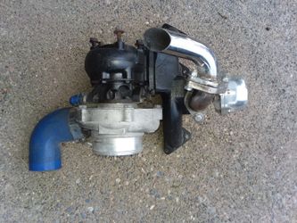 Honda single cam cast turbo manifold & wastegate setup 