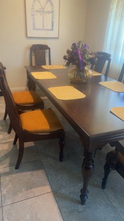 6 seater real wood table
