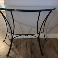 Glass And Iron Table