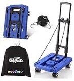 GtIiFmTe Foldable Hand Truck, Lightweight Luggage Cart for Airport Car Seat