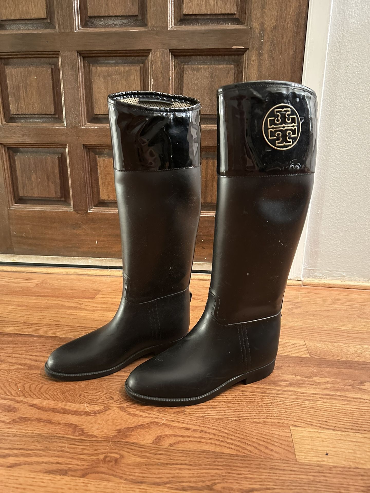 Tory Burch Black Riding Style Rain Boots
