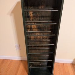 Wooden CD/DVD Rack, Stained With Dark Green Finish - Free