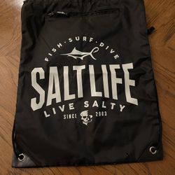 Salt Life Light Weight Nylon Drawstring Cinch Backpack 
