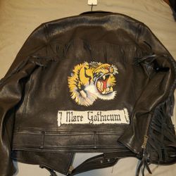 Gucci leather biker jacket size 48 Or Medium 