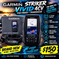 Garmin STRIKER Vivid 4CV Fish Finder + Transducer – Great for Fishin