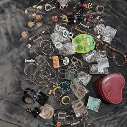 60+ Mixed Jewelry Lot Some New Some Handmade Some For Parts