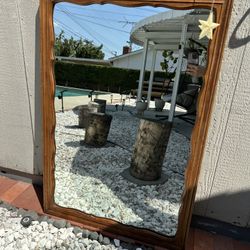 Large Vintage Wooden Mirror