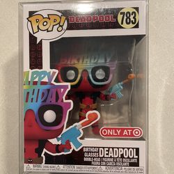Deadpool Birthday Glasses Funko Pop *MINT* Target Exclusive Marvel 783 with protector HTF
