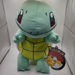 Toy Factory Pokémon Squirtle 10" Character Plush Stuffed Animal with Tags 2016