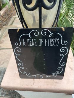 Wall Hanging Decor Sign “A Year Of Firsts” Chalkboard  10x12inch
