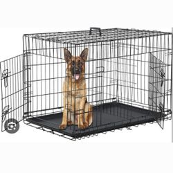 New In Box 42x28x31 Xl'Xxl Dog Crate 2 Door Folding Puppy Cage With Floor Tray Easy Pop Up Kennel Jaula De Mascota 