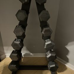 CAP cast iron hex dumbbell set with rack