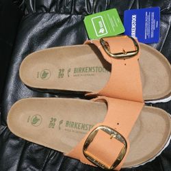 Birkenstock Madrid Big Buckle Canvas Orange Sandals! EU 39 Womens US 8-8.5 BRAND NEW WITH TAGS! NO BOX!