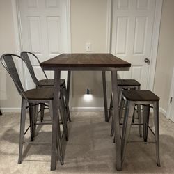 Bar table and stools