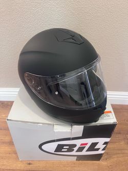 Bilt Force Full-Face Motorcycle Helmet - Matte Black - Size MD (Medium) - MINT / Like New