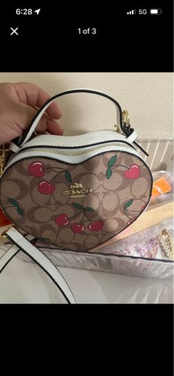 Coach heart crossbody cherry print $50