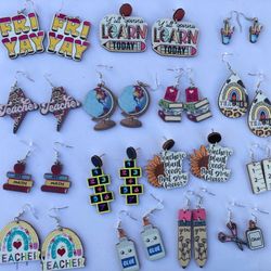 🍎 🍏 Cute Pencil & Book Teacher Earrings-Perfect For Teachers 🧑‍🏫 