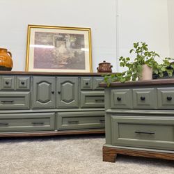 Sage Green Dresser and Nightstand Set (Delivery Available)