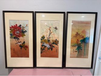 3 Japanese Oil Paintings