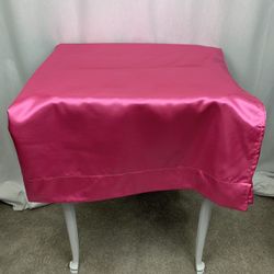 2 Hot Pink Rectangle Satin Curtains 