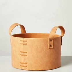 Faux leather basket 