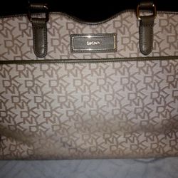 Large DKNY Tan And Brown Purse