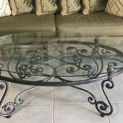 FREE Coffee Table, High end, coffee table, glass, solid steel. 52inches long 34 inches wide.