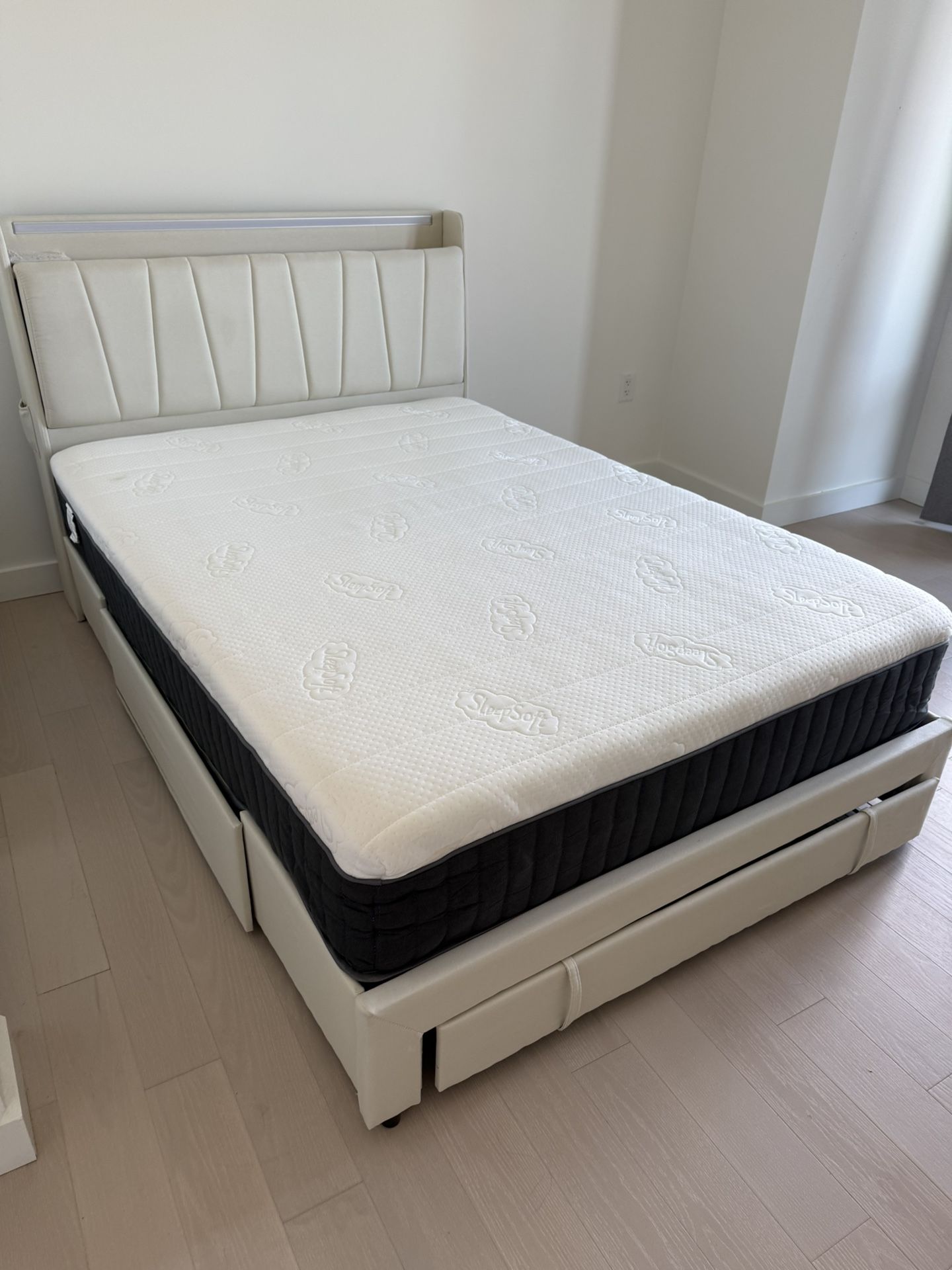 Free full size mattress and bed frame (almost New)