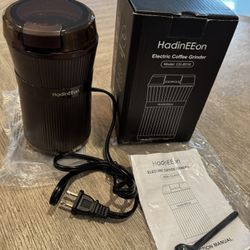 Electric Coffee Grinder Machine - Mill for Beans ＆ Spices and More - Stainless Steel Blade & Bowl - Quiet Coffee Grinder - One Button for Coarse and F