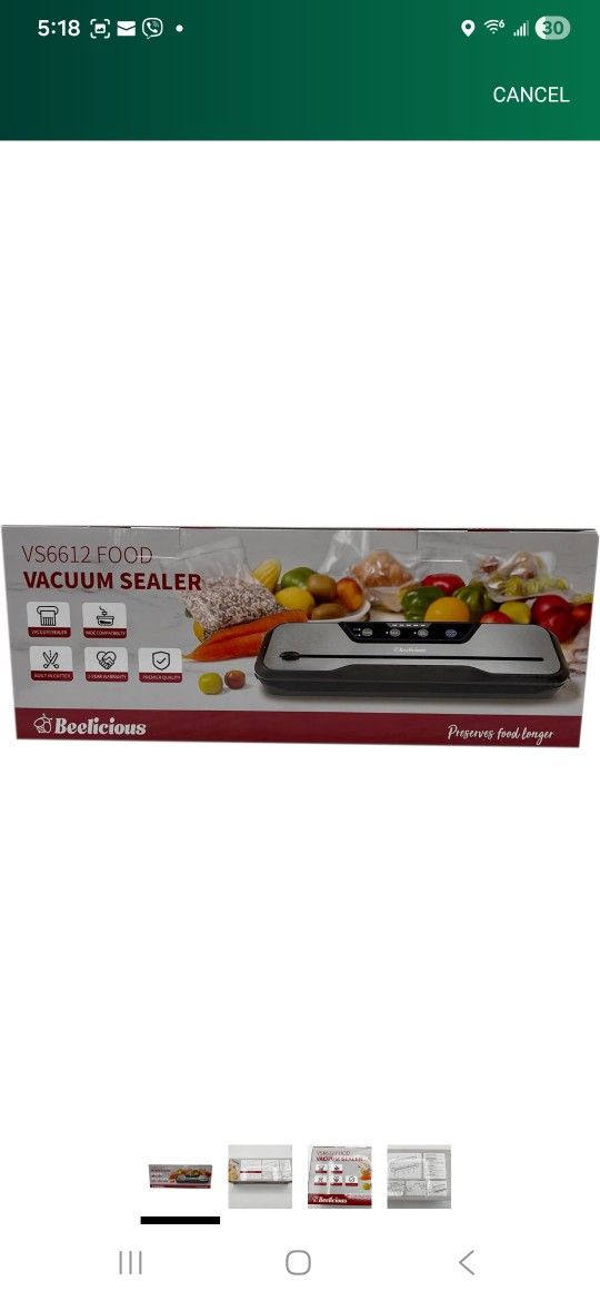 Vacuum Sealer Machine, Beelicious Automatic Air Sealing for Food Storage, Build-in Cutter