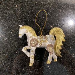 Hand-Painted ''Shimmering Steed'' Horse Ornament