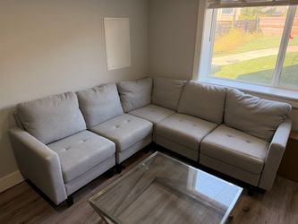 Zahra 6-piece Fabric Sofa Sectional with Storage Ottoman by Christopher Knight Home