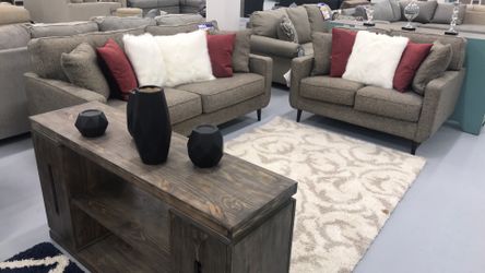 Brand new mid century modern sofa love seat set