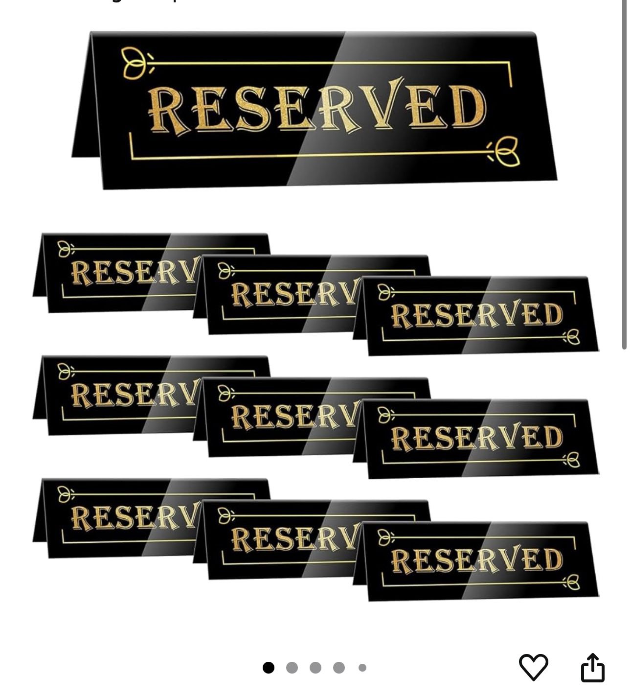 Reserved Table Sign