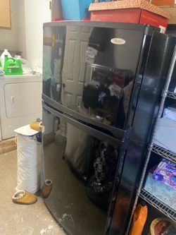 Black Whirlpool Refrigerator For Sale