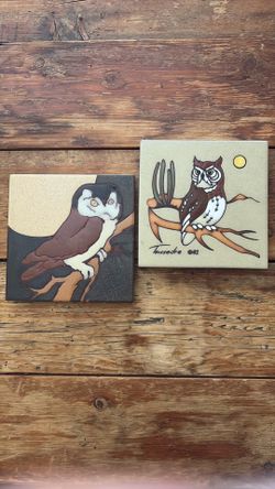 Cleo Teissedre Hand painted ceramic tiles